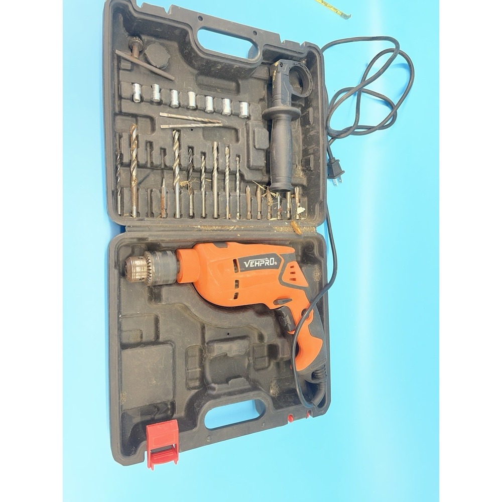 VEHPRO Corded Drill Tested w/ Case Bits Handle Variable Speed Tool